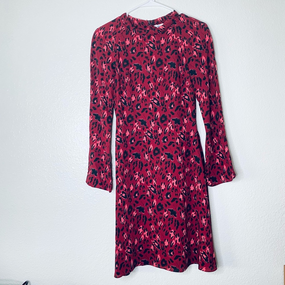 🍓 & Other Stories Animal Print Leopard Long Sleeve Cutout Back Dress 4